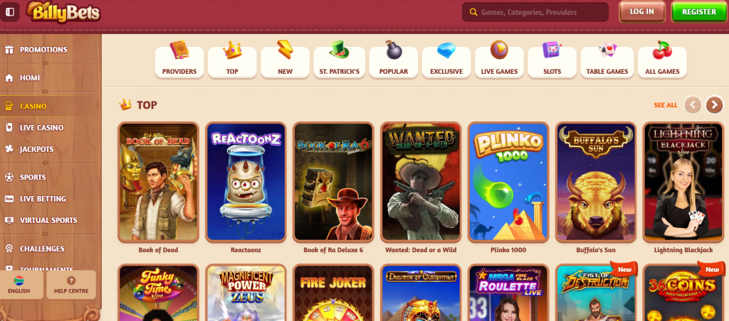 Erleben Sie Spannung und Unterhaltung im BillyBets Online Casino